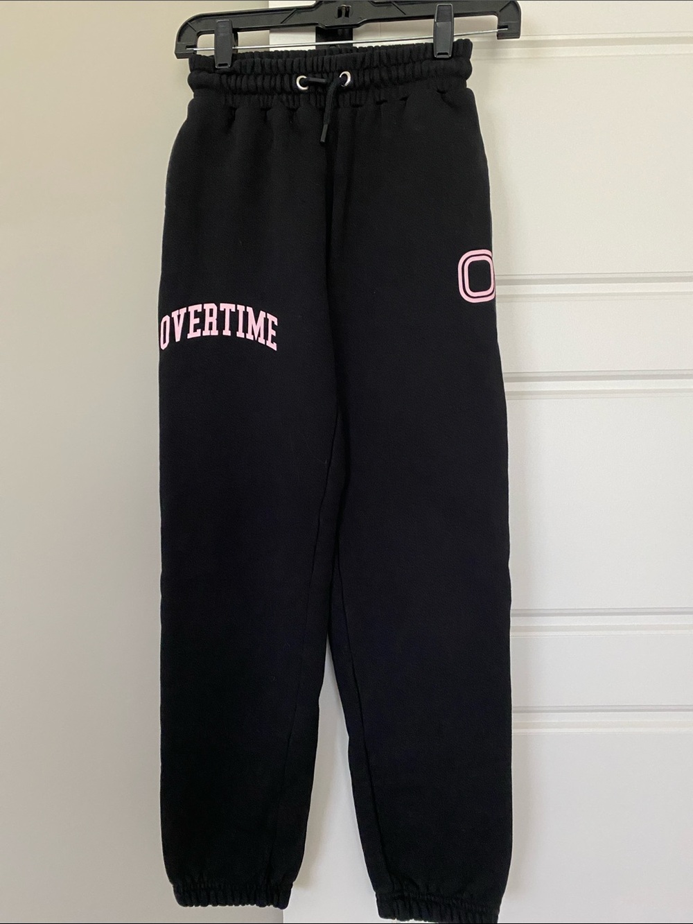 Youth Boys Black 'OVERTIME' Varsity Graphic Jogger